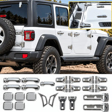 For 2018-2025 Jeep Wrangler JLU 4Door 24PCS Exterior Trim Kits Door & Hood Hinge Covers RT-TCZ