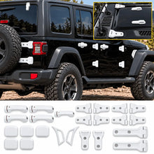 For 2018-2025 Jeep Wrangler JLU 4Door 24PCS Exterior Trim Kits Door & Hood Hinge Covers RT-TCZ