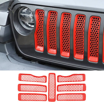 For 2018+ JL Wrangler/JT Gladiator Front Honeycomb Mesh Grille Inserts Trim Low-end Version RT-TCZ