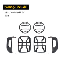 For 2018+ Jeep Gladiator JT Car Rear Halogen Lamp Taillight & Front Headlight Decor Cover Trim Kit (6 pcs) RT-TCZ