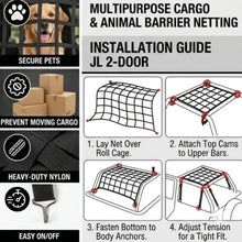 For 2018+ Jeep Wrangler JL 2-Door 3pcs Side Cargo Luggage Mesh Net Kit RT-TCZ
