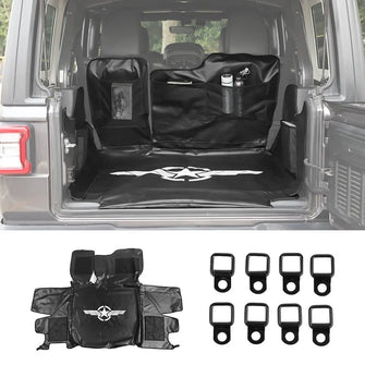 For 2018+ Jeep Wrangler JL 4-Door Trunk Pet Pad Cargo Liner Mat Waterproof Dog Seat Cover with Storage Bag (Not fit for 4xe) RT-TCZ