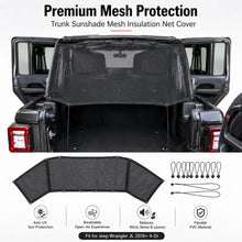 For 2018+ Jeep Wrangler JL 4-Door Trunk Sunshade Mesh Insulation Net Cover Anti-UV RT-TCZ