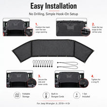 For 2018+ Jeep Wrangler JL 4-Door Trunk Sunshade Mesh Insulation Net Cover Anti-UV RT-TCZ