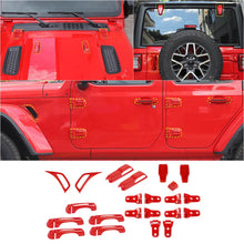 For 2018+ Jeep Wrangler JL 4-Door Version Exterior Car Door Hinge Handle Shell Cover Trim Kit (22 pcs) RT-TCZ