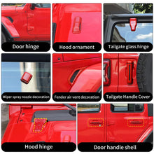 For 2018+ Jeep Wrangler JL 4-Door Version Exterior Car Door Hinge Handle Shell Cover Trim Kit (22 pcs) RT-TCZ