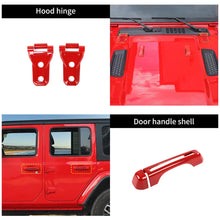 For 2018+ Jeep Wrangler JL 4-Door Version Exterior Car Door Hinge Handle Shell Cover Trim Kit (22 pcs) RT-TCZ