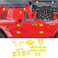 For 2018+ Jeep Wrangler JL 4-Door Version Exterior Car Door Hinge Handle Shell Cover Trim Kit (22 pcs) RT-TCZ