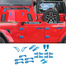 For 2018+ Jeep Wrangler JL 4-Door Version Exterior Car Door Hinge Handle Shell Cover Trim Kit (22 pcs) RT-TCZ