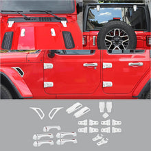 For 2018+ Jeep Wrangler JL 4-Door Version Exterior Car Door Hinge Handle Shell Cover Trim Kit (22 pcs) RT-TCZ