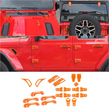For 2018+ Jeep Wrangler JL 4-Door Version Exterior Car Door Hinge Handle Shell Cover Trim Kit (22 pcs) RT-TCZ
