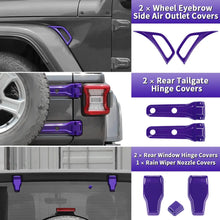 For 2018+ Jeep Wrangler JL 4-Door – 26PCS Exterior Hood, Door, Tailgate Hinge & Handle Trim Cover Kit RT-TCZ