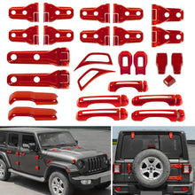 For 2018+ Jeep Wrangler JL 4-Door – 26PCS Exterior Hood, Door, Tailgate Hinge & Handle Trim Cover Kit RT-TCZ
