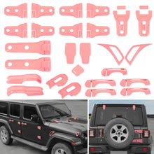 For 2018+ Jeep Wrangler JL 4-Door – 26PCS Exterior Hood, Door, Tailgate Hinge & Handle Trim Cover Kit RT-TCZ