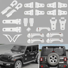 For 2018+ Jeep Wrangler JL 4-Door – 26PCS Exterior Hood, Door, Tailgate Hinge & Handle Trim Cover Kit RT-TCZ