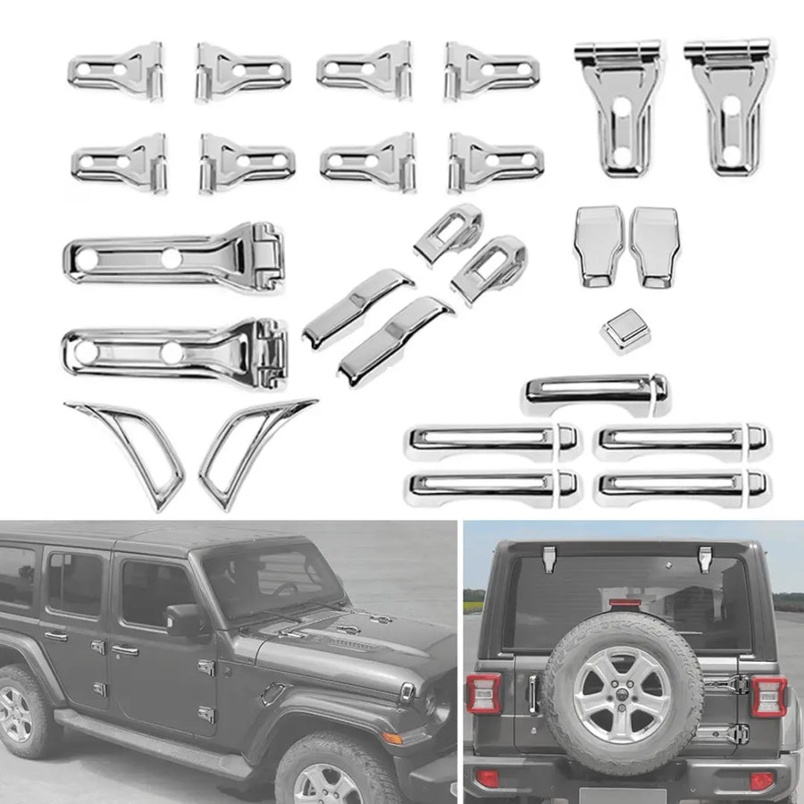 2018+ Jeep Wrangler JL 4-Door 26PCS Exterior Trim Kit – Hood, Door