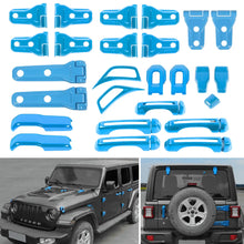 For 2018+ Jeep Wrangler JL 4-Door – 26PCS Exterior Hood, Door, Tailgate Hinge & Handle Trim Cover Kit RT-TCZ
