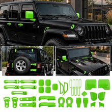 For 2018+ Jeep Wrangler JL 4-Door – 31PCS Exterior Full Set Trim Kit - Hood, Door, Tailgate Hinge & Handle Mirrior Cover RT-TCZ