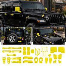 For 2018+ Jeep Wrangler JL 4-Door – 31PCS Exterior Full Set Trim Kit - Hood, Door, Tailgate Hinge & Handle Mirrior Cover RT-TCZ
