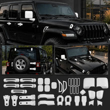 For 2018+ Jeep Wrangler JL 4-Door – 31PCS Exterior Full Set Trim Kit - Hood, Door, Tailgate Hinge & Handle Mirrior Cover RT-TCZ