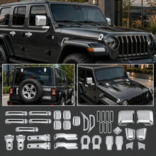 For 2018+ Jeep Wrangler JL 4-Door – 31PCS Exterior Full Set Trim Kit - Hood, Door, Tailgate Hinge & Handle Mirrior Cover RT-TCZ