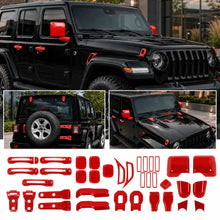 For 2018+ Jeep Wrangler JL 4-Door – 31PCS Exterior Full Set Trim Kit - Hood, Door, Tailgate Hinge & Handle Mirrior Cover RT-TCZ