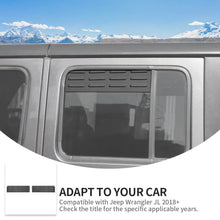 For 2018+ Jeep Wrangler JL 4Door Rear Door Window Louver Air Vent Panel Trim Cover RT-TCZ