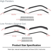 For 2018+ Jeep Wrangler JL Front & Rear Fender Flares Extensions Compatible RT-TCZ