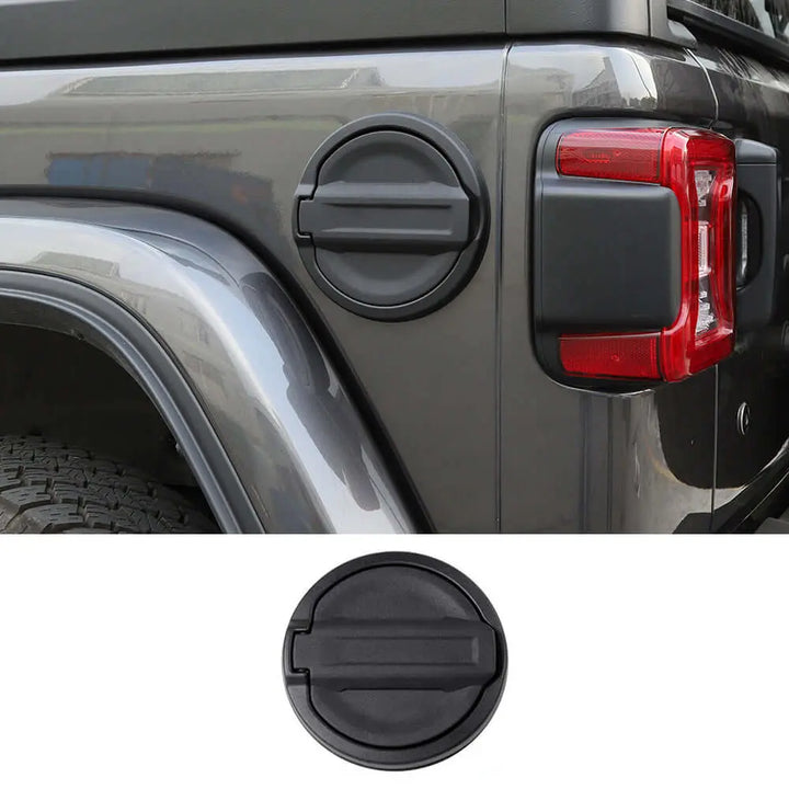 CheroCar Aluminum Locking Fuel Filler Door – For Jeep Wrangler JK JKU 2007-2018 – Black