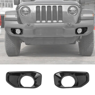 For 2018+ Jeep Wrangler JL/Gladiator JT Front Fog Lamp Light Trim Bezels C-Style RT-TCZ
