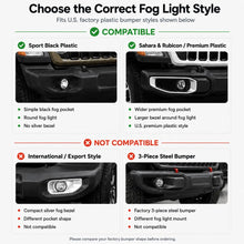 For 2018+ Jeep Wrangler JL/Gladiator JT Front Fog Light & Front Bumper Fog Light Trim Bezels RT-TCZ