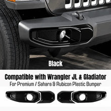 For 2018+ Jeep Wrangler JL/Gladiator JT Front Fog Light & Front Bumper Fog Light Trim Bezels RT-TCZ