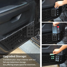 For 2018+ Jeep Wrangler JL/Gladiator JT Metal Front Door Net Mount Pockets Storage Box Organizer Black RT-TCZ