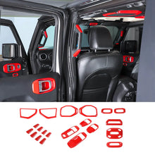 For 2018+ Jeep Wrangler JL Interior Car Door & A-pillar Horn Trim Cover Kit (21 pcs) RT-TCZ