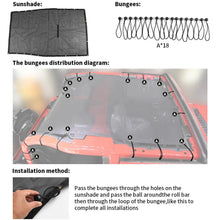 For 2018+ Jeep Wrangler JL JLU 2 Door Mesh Shade Top Cover UV Protection Polyester Durable Sun Shade Long Size RT-TCZ
