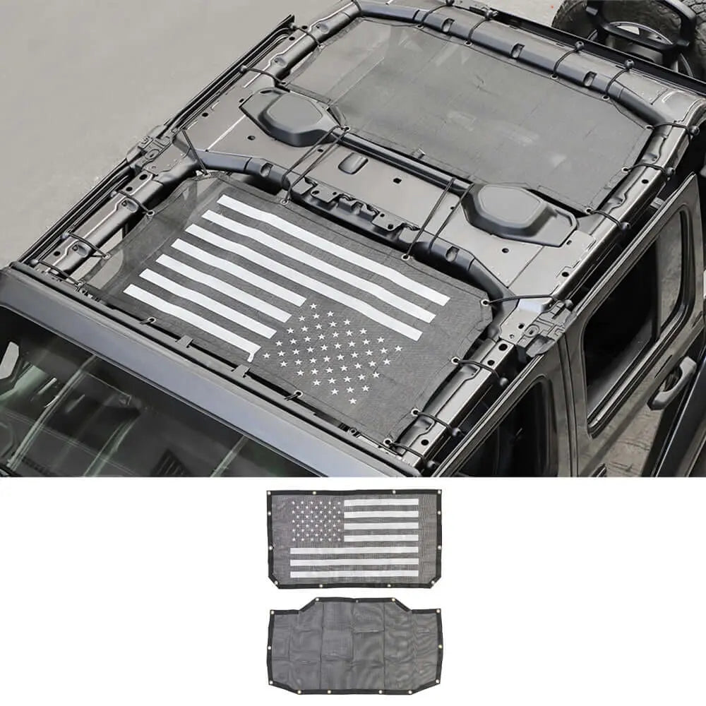 Tenda Parasole In Rete Per Jeep Wrangler JL/JLU 4 Porte - Protezione UV Con Fodero Incluso - Sunshade Mesh Anti Vento