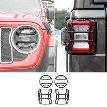 For 2018+ Jeep Wrangler JL JLU Front Headlights & Tail Lights Guard Trim Black, Led Version Anti-dust RT-TCZ