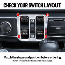 For 2018+ Jeep Wrangler JL JLU Gladiator JT 4PCS Window Switch Button Cover Trim RT-TCZ