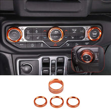 For 2018+ Jeep Wrangler JL JLU & Gladiator JT A/C & Headlight Switch Knob Trim – Aluminum Alloy Accent Rings Style A/B/C RT-TCZ