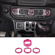 For 2018+ Jeep Wrangler JL JLU & Gladiator JT A/C & Headlight Switch Knob Trim – Aluminum Alloy Accent Rings Style A/B/C RT-TCZ