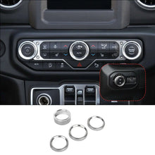 For 2018+ Jeep Wrangler JL JLU & Gladiator JT A/C & Headlight Switch Knob Trim – Aluminum Alloy Accent Rings Style A/B/C RT-TCZ