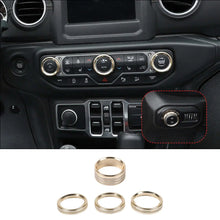 For 2018+ Jeep Wrangler JL JLU & Gladiator JT A/C & Headlight Switch Knob Trim – Aluminum Alloy Accent Rings Style A/B/C RT-TCZ