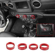 For 2018+ Jeep Wrangler JL JLU & Gladiator JT A/C & Headlight Switch Knob Trim – Aluminum Alloy Accent Rings Style A/B/C RT-TCZ