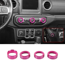 For 2018+ Jeep Wrangler JL JLU & Gladiator JT A/C & Headlight Switch Knob Trim – Aluminum Alloy Accent Rings Style A/B/C RT-TCZ