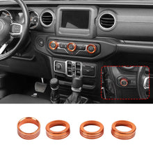 For 2018+ Jeep Wrangler JL JLU & Gladiator JT A/C & Headlight Switch Knob Trim – Aluminum Alloy Accent Rings Style A/B/C RT-TCZ