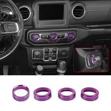 For 2018+ Jeep Wrangler JL JLU & Gladiator JT A/C & Headlight Switch Knob Trim – Aluminum Alloy Accent Rings Style A/B/C RT-TCZ