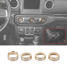 For 2018+ Jeep Wrangler JL JLU & Gladiator JT A/C & Headlight Switch Knob Trim – Aluminum Alloy Accent Rings Style A/B/C RT-TCZ