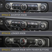 For 2018+ Jeep Wrangler JL JLU & Gladiator JT A/C & Headlight Switch Knob Trim – Aluminum Alloy Accent Rings Style A/B/C RT-TCZ