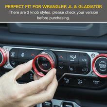 For 2018+ Jeep Wrangler JL JLU & Gladiator JT A/C & Headlight Switch Knob Trim – Aluminum Alloy Accent Rings Style A/B/C RT-TCZ