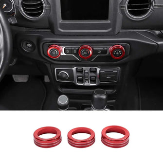 For 2018+ Jeep Wrangler JL JLU & Gladiator JT Air Conditioner Switch Knob Cover Trim C Style RT-TCZ